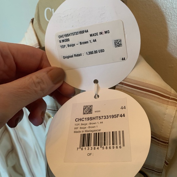 Chloe silk stripe blouse, size FR 44 - Picture 4 of 5